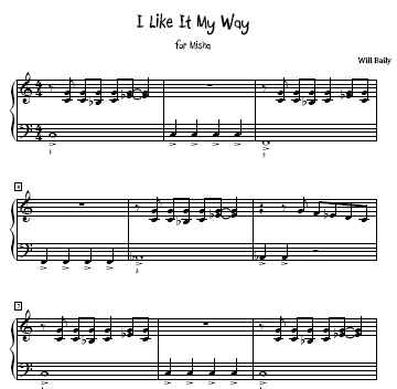 I Like It My Way Sheet Music and Sound Files for Piano Students